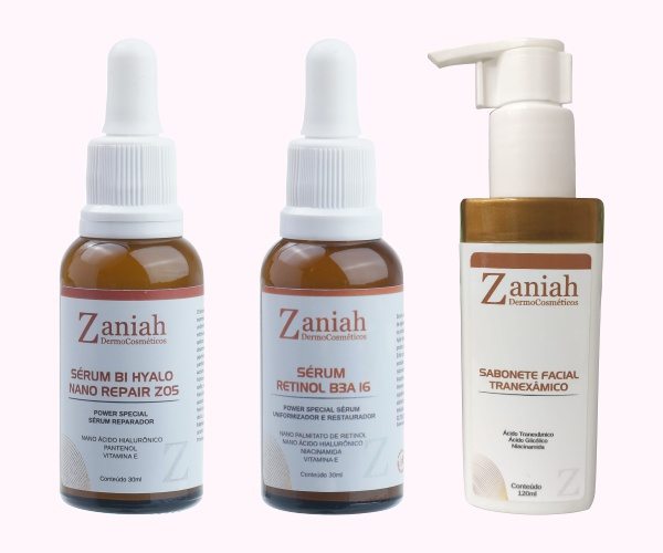 Tratamento Anti-Idade - Kit BI Hyalo, Retinol e Tranexâmico Zaniah Z28